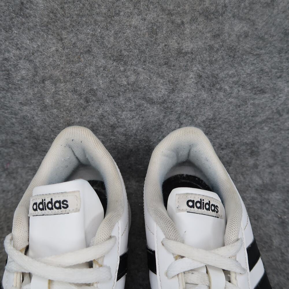 Adidas Shoes Youth 4 Casual Sneakers Court Trainers White Black Lace Up Big Kids - Picture 3 of 11